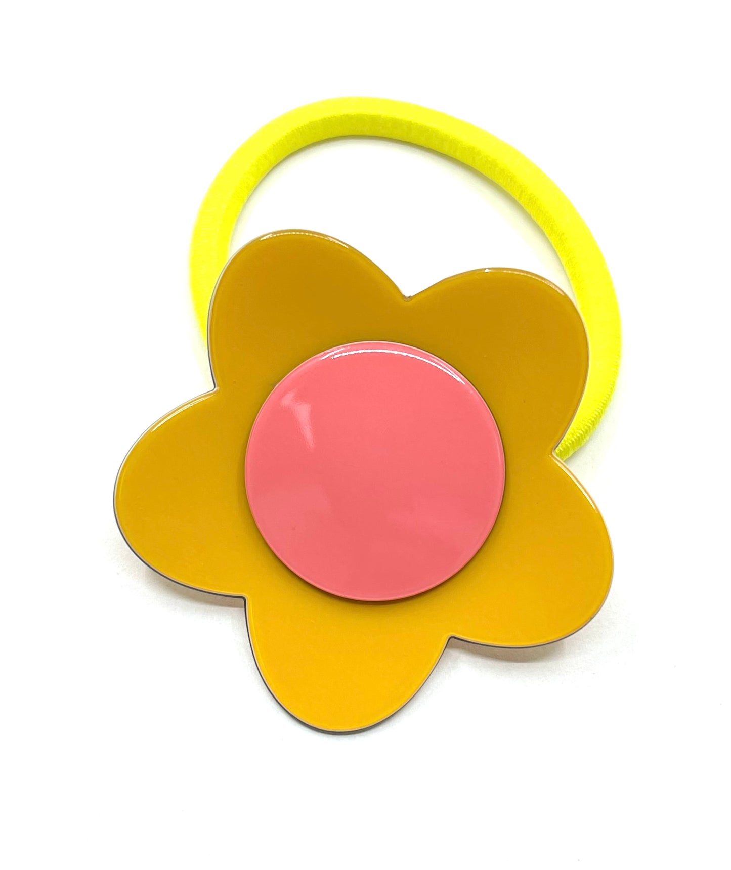 Bibi flower ponytail - Tangerine yellow