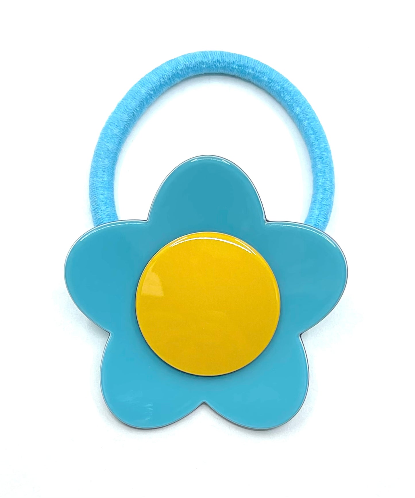 Bibi flower ponytail - Turquoise blue