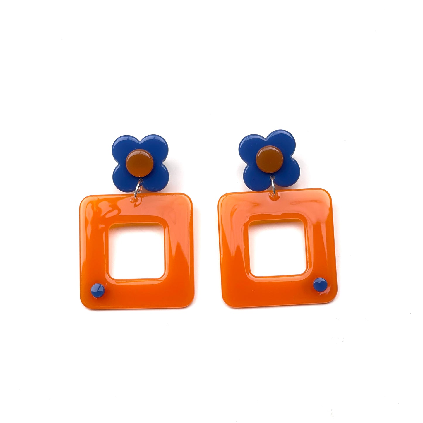 Istanbul Drop Earring - dusky orange blue
