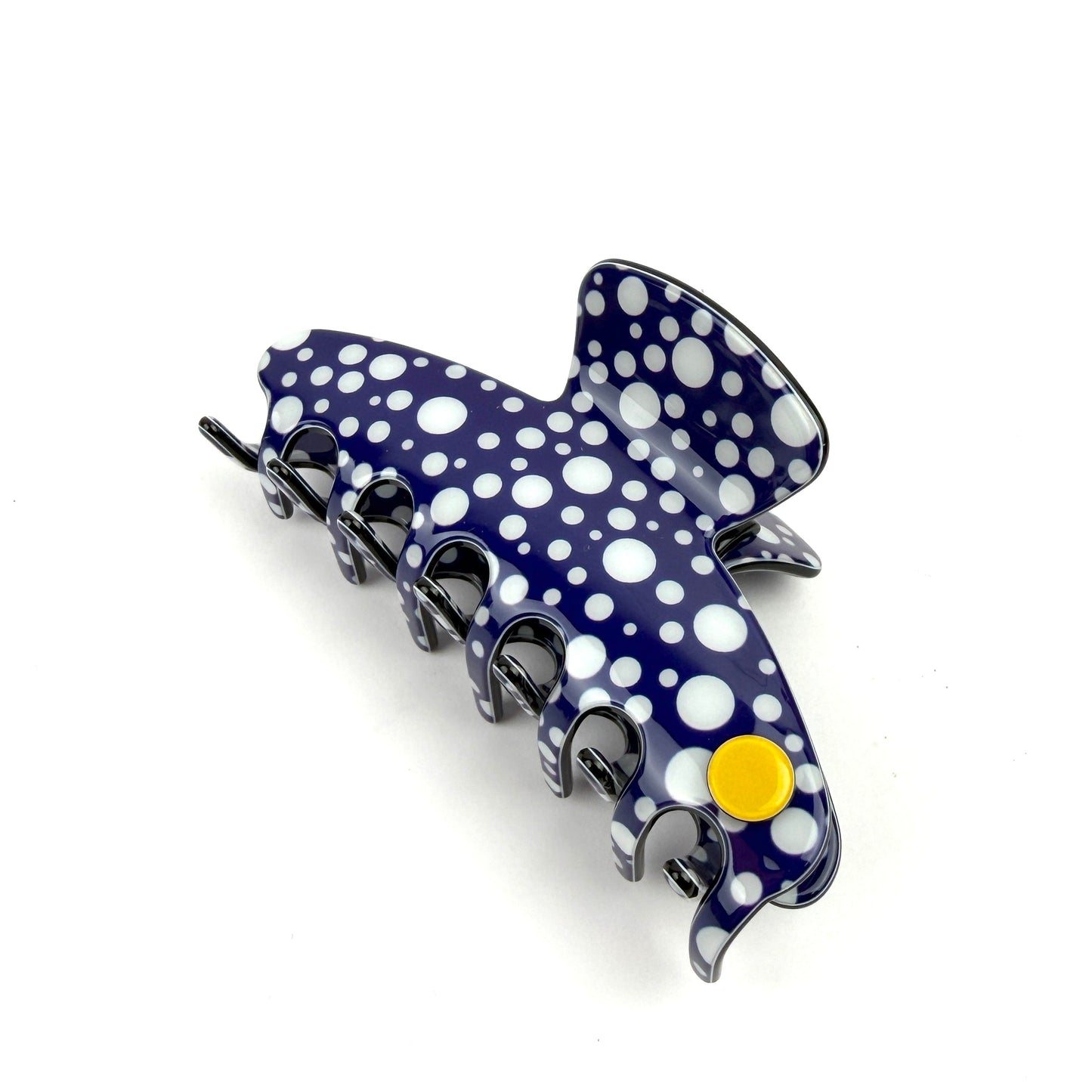 Barcelona medium claw - Dark blue and white spot