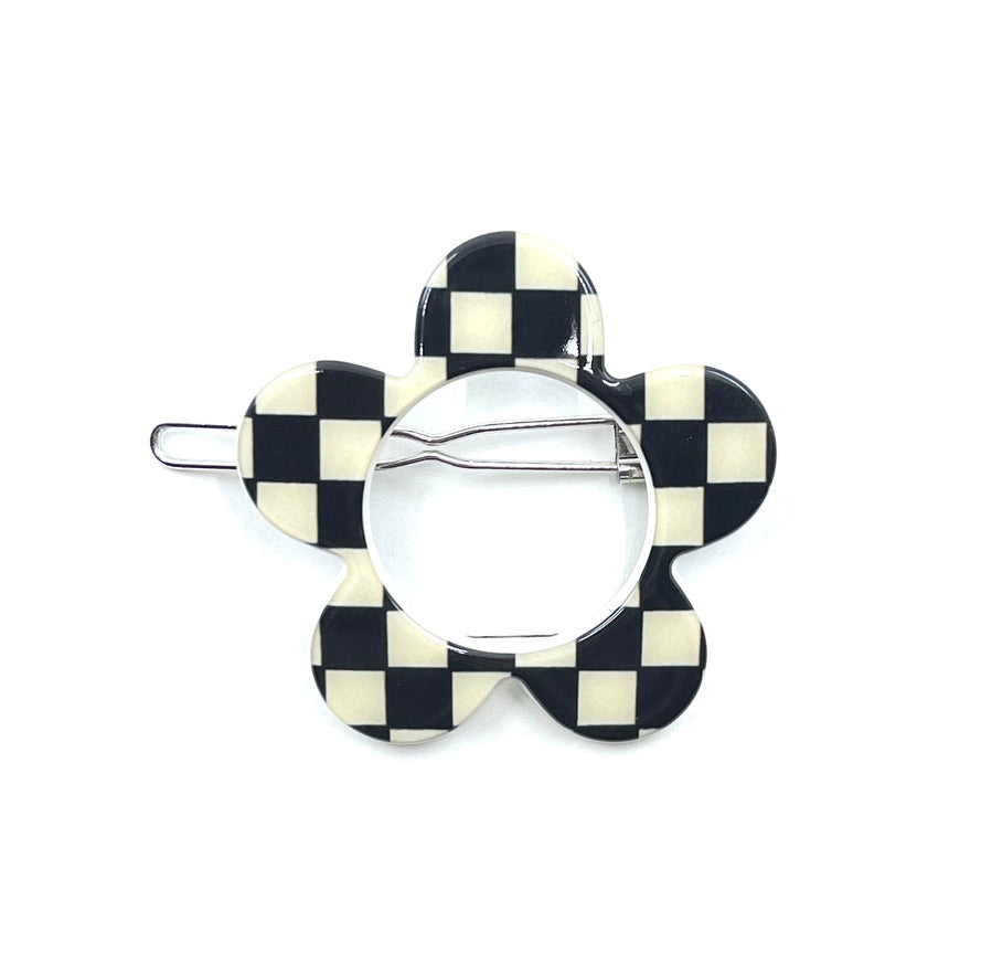 Boston Hairclip - black cream check