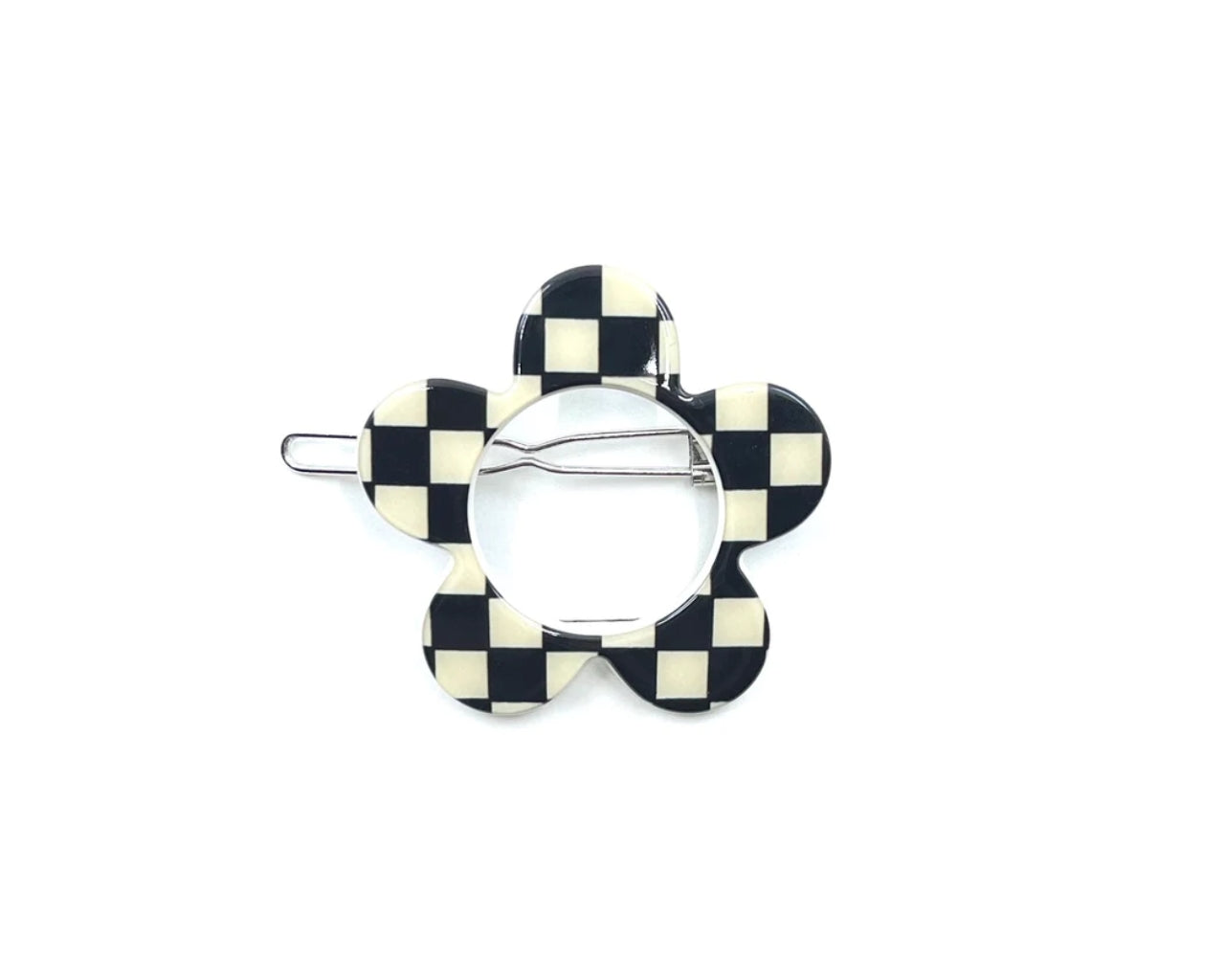 Boston Hairclip - black cream check