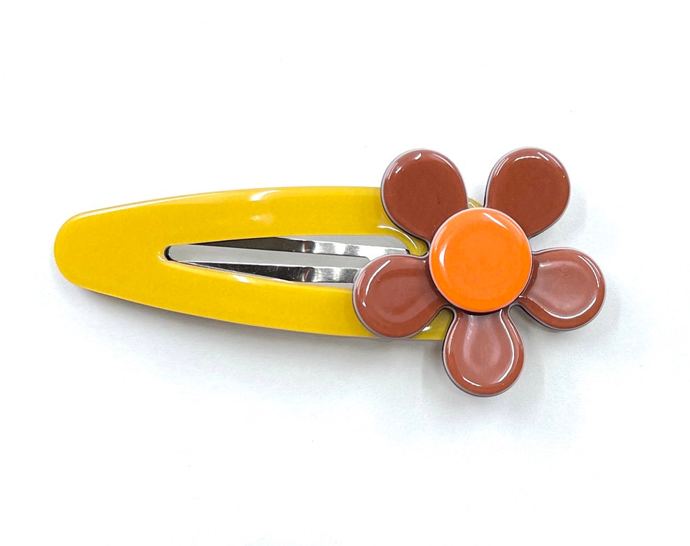 Flat flower click clack - Rusty brown