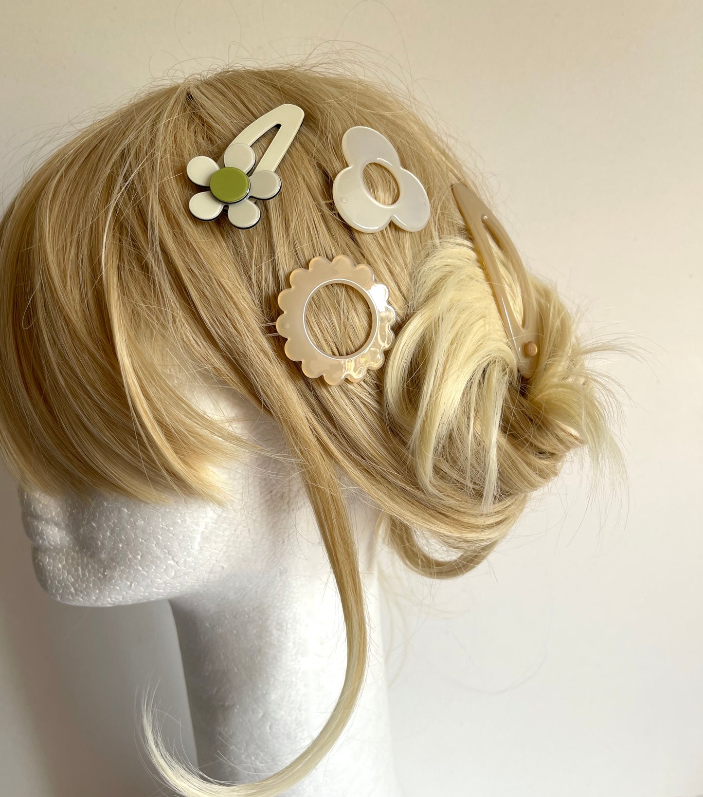 Flat flower click clack - cream green