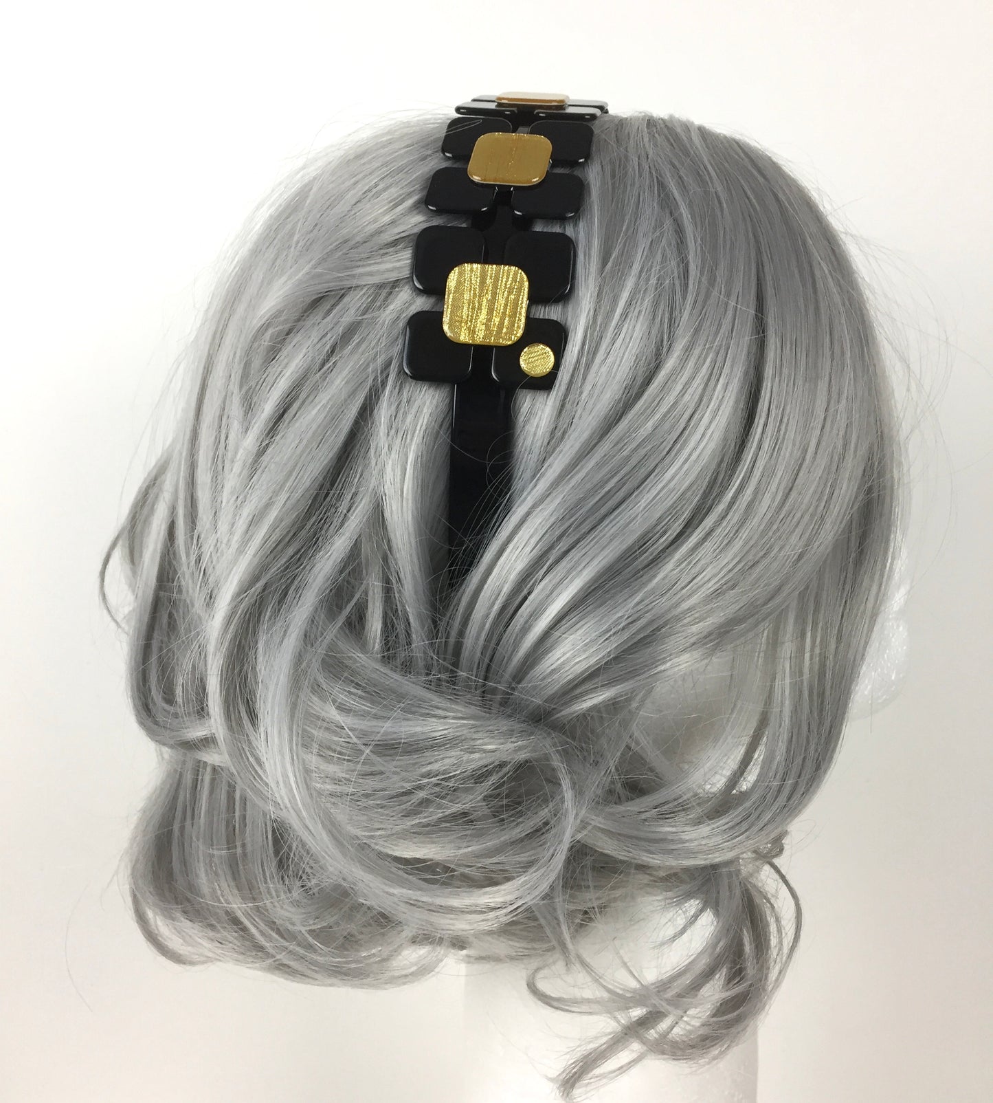 Fancy flower headband - Black/gold