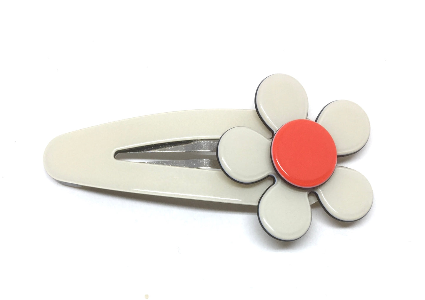 Flat flower click clack - cream orange