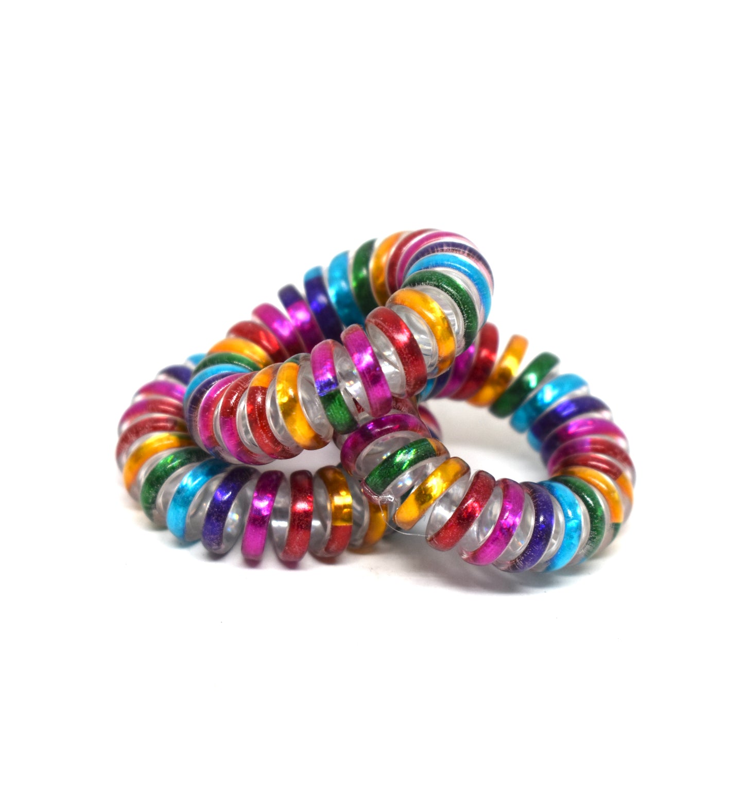 Spiral Hair Ties - Multi stripe