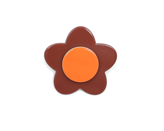 Bibi brooch - Rusty brown orange