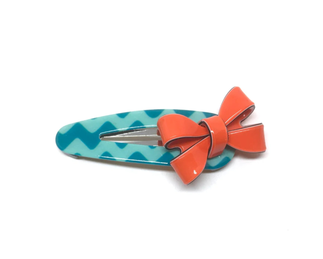Bow click clack - Teal Zigzag