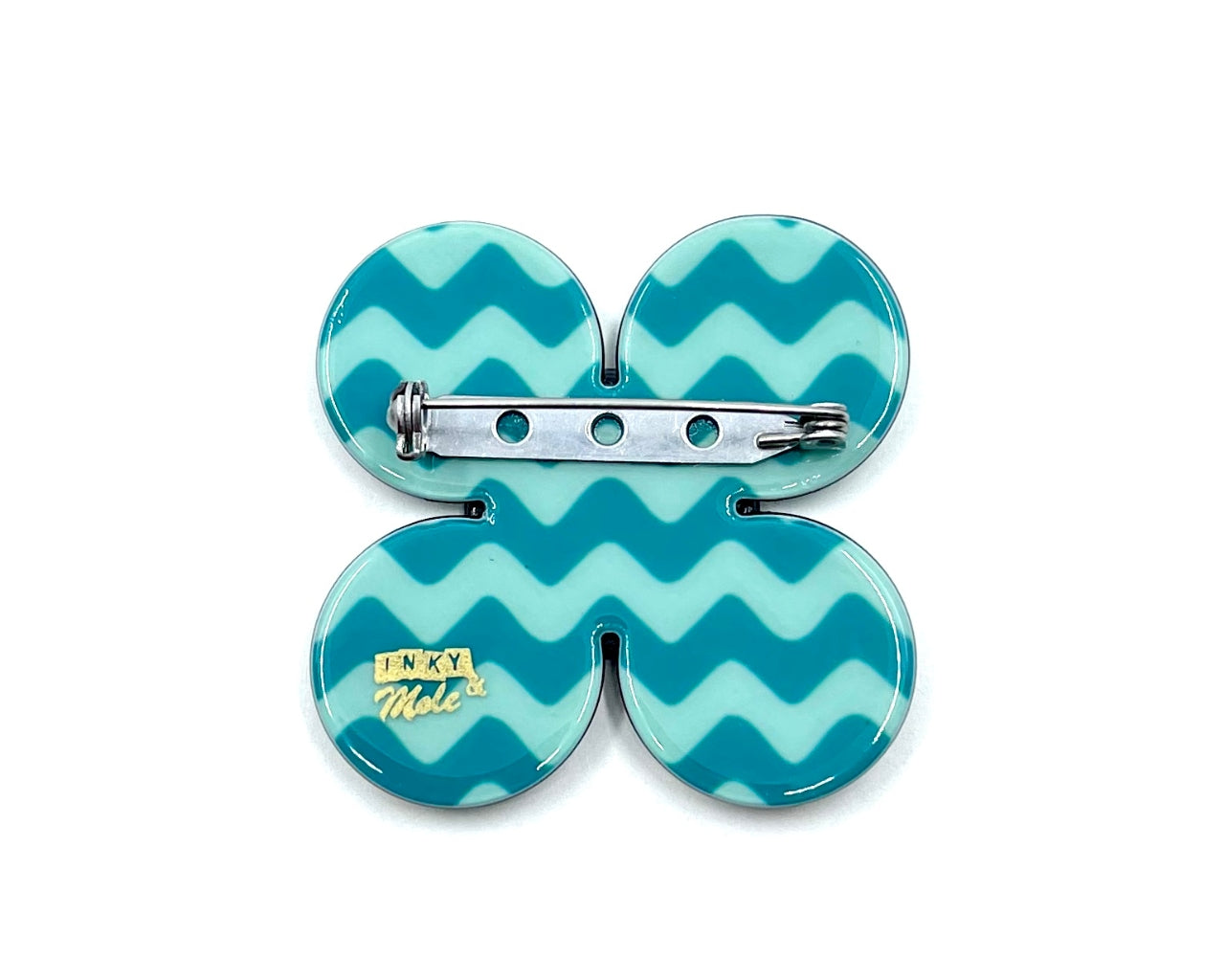 Florence brooch - Teal Zigzag
