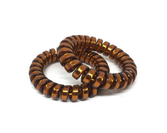 Large Spiral Hair Ties - bronze