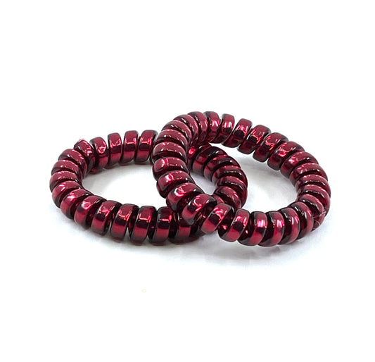 Large Spiral Hair Ties - Cherry