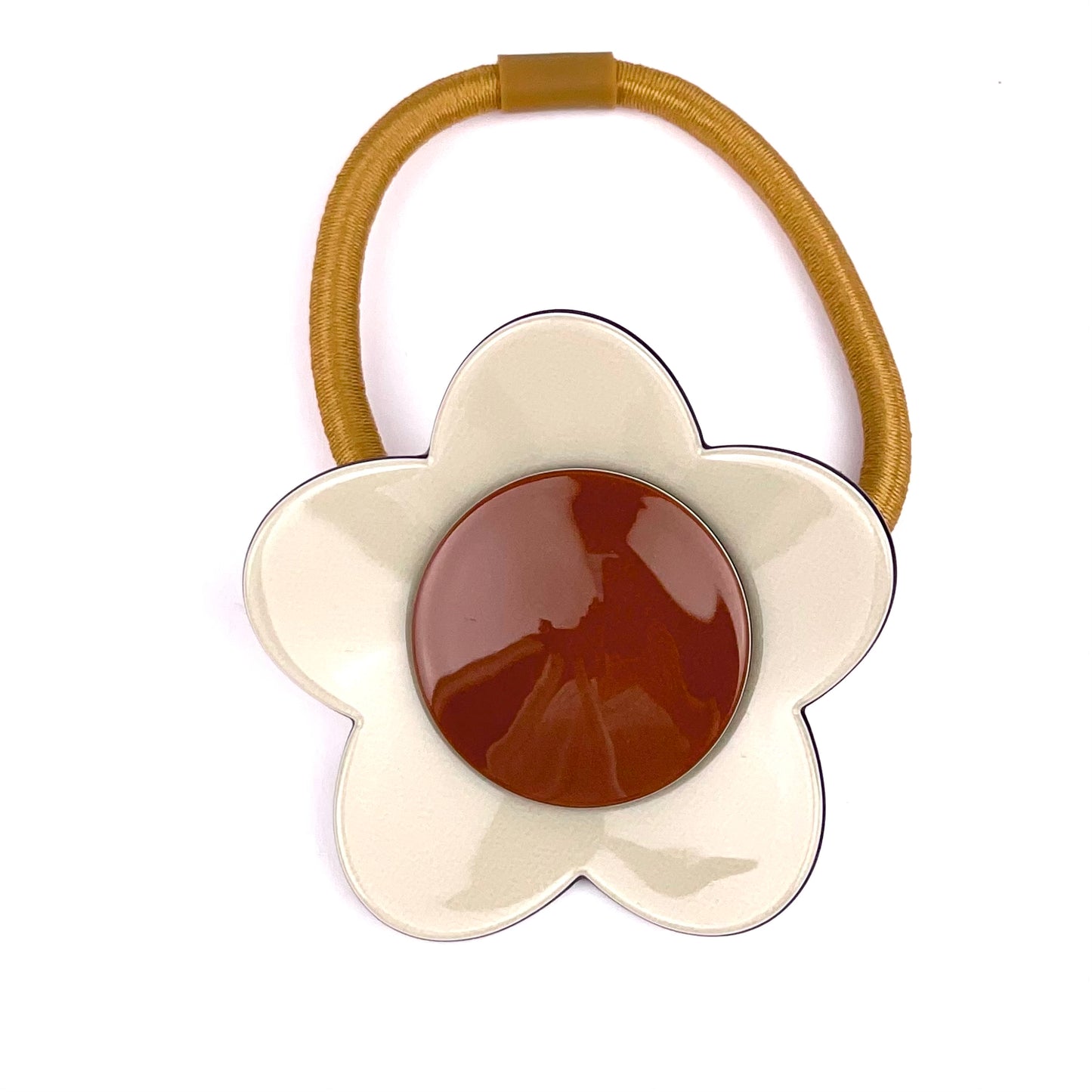 Bibi flower ponytail - Latte