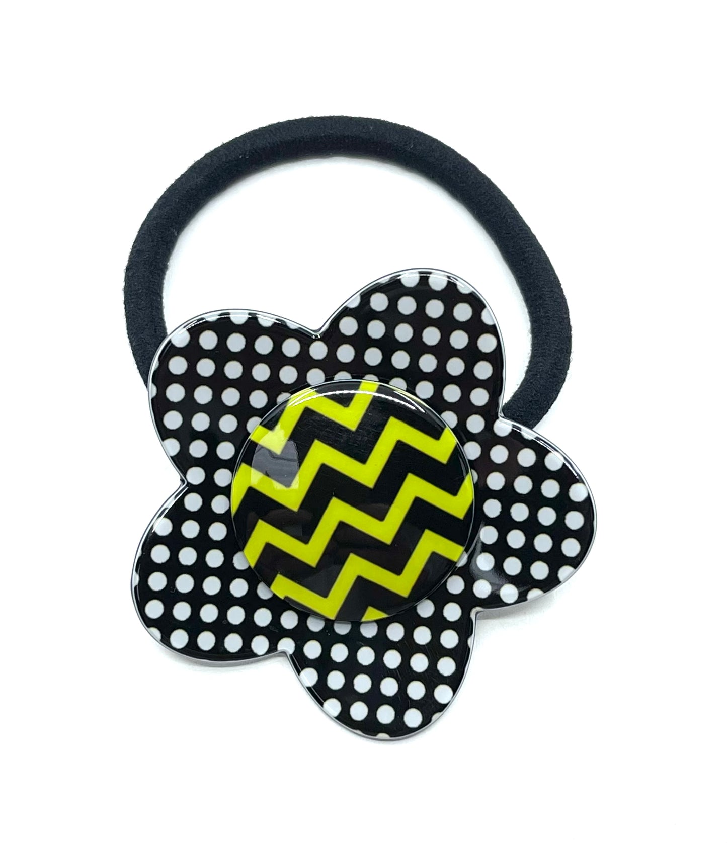 Bibi flower ponytail - Black spot