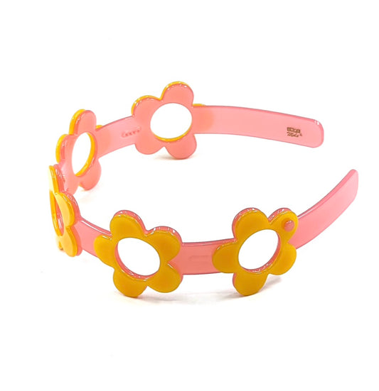 Boston cut-out headband - Pink/Yellow
