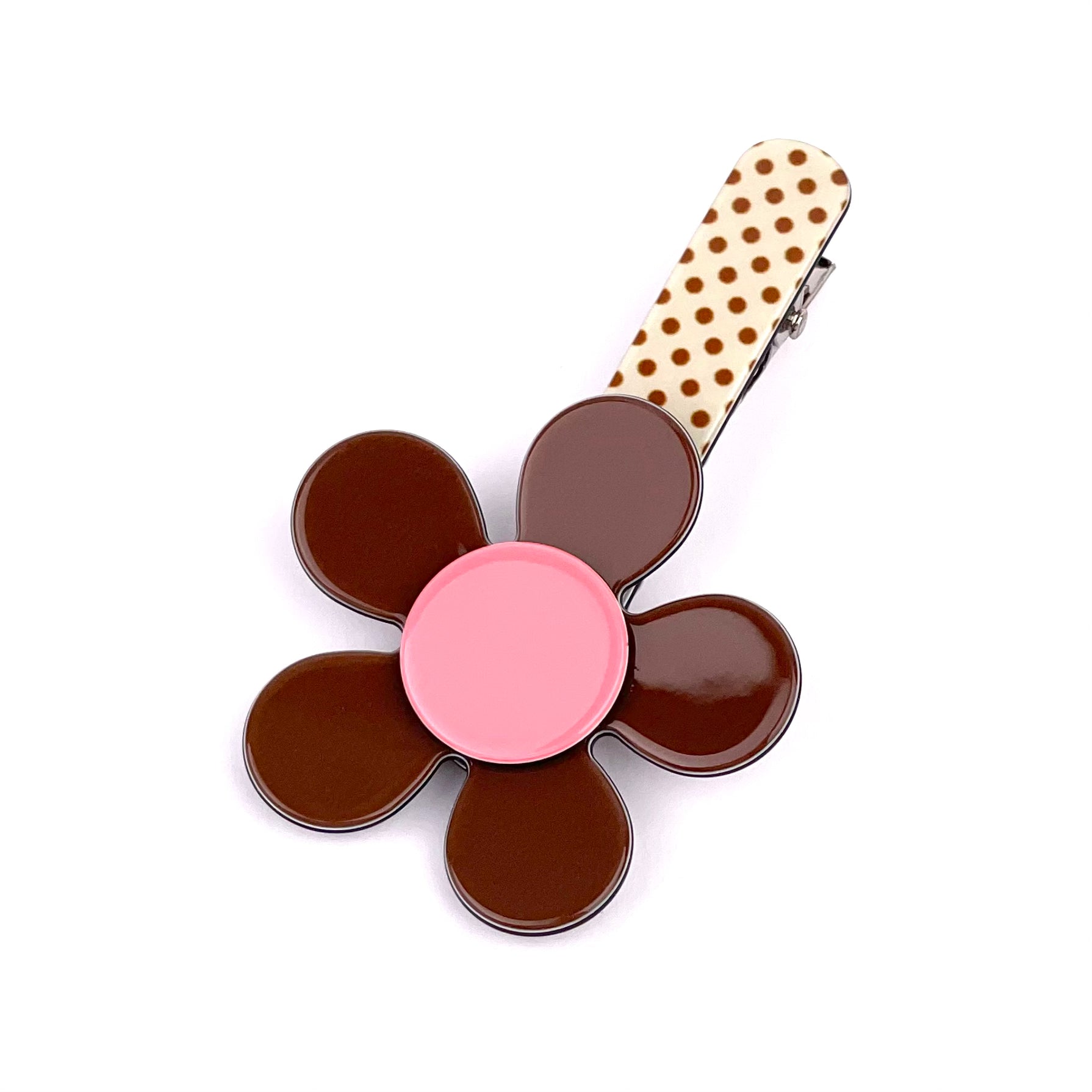 Fab flower - Brown polka