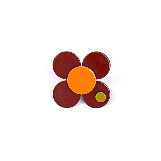 Florence Flower Ring - Rusty brown