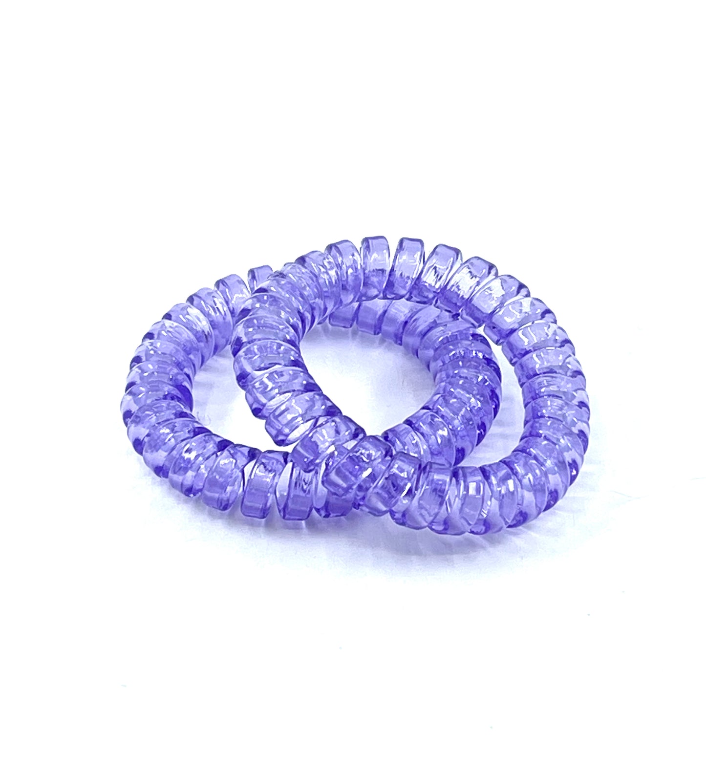 Large Spiral Hair Ties - translucent purple
