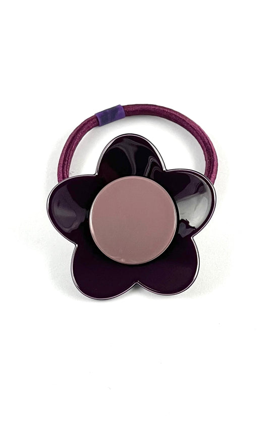 Bibi flower ponytail - Deep Aubergine