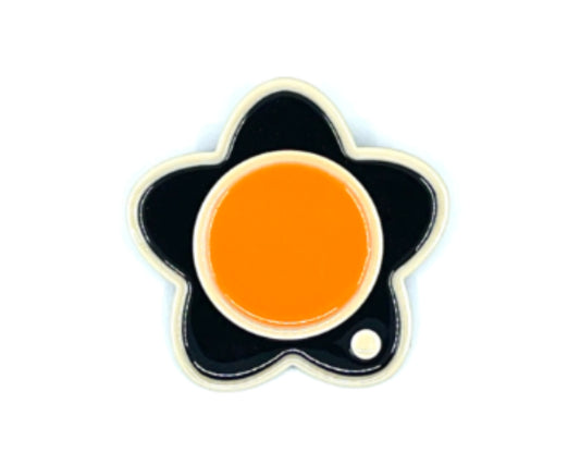 Large Bibi Brooch - Black Orange