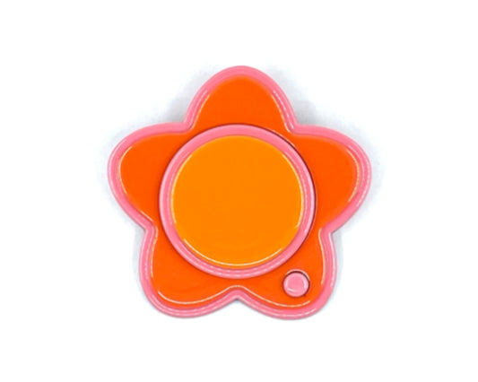 Large Bibi Brooch - Coral Orange