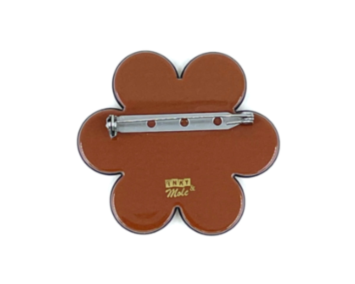 Large Binky Brooch - Brown