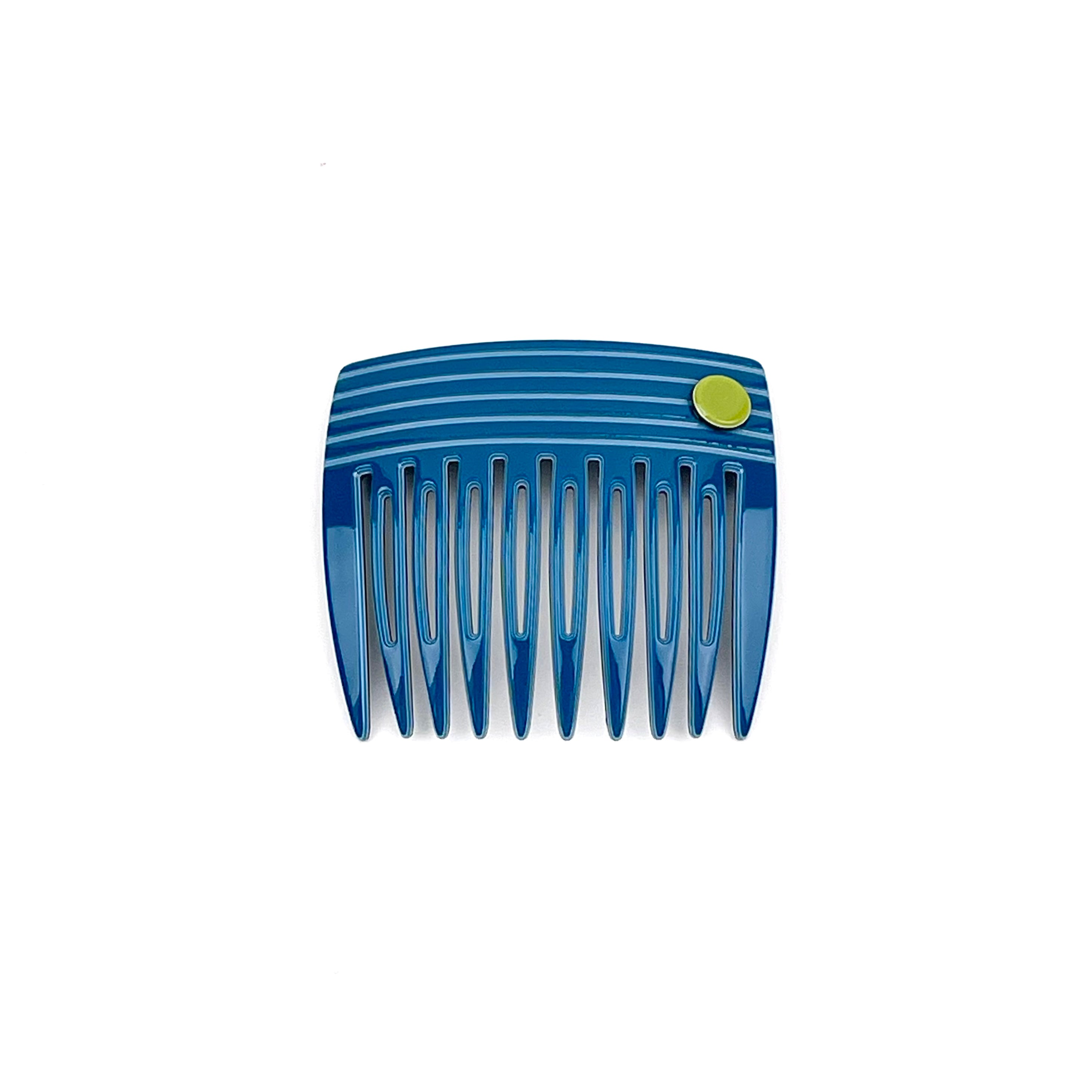 Sorrento stripe side comb - Tealy blue