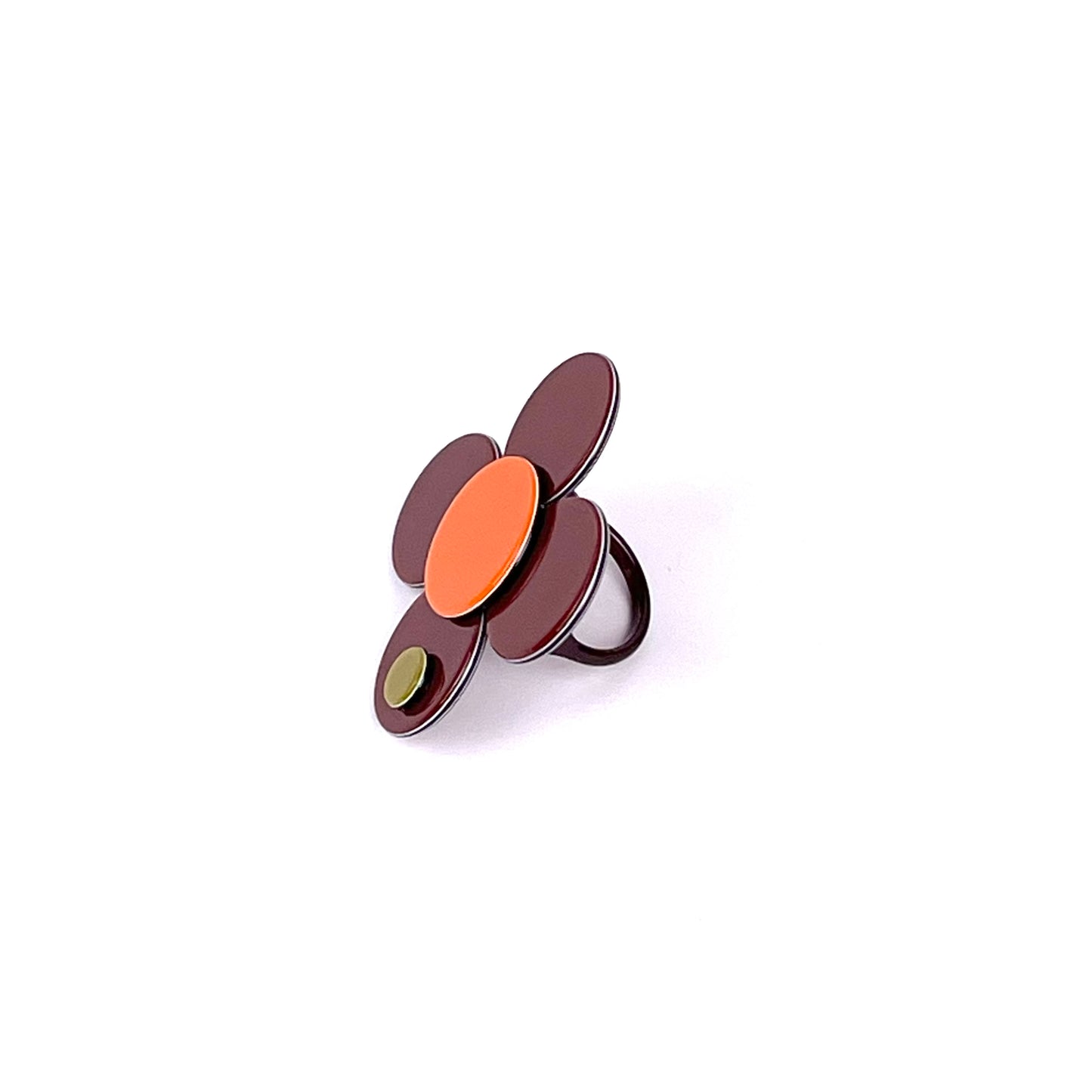 Florence Flower Ring - Rusty brown