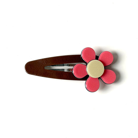 Flat flower click clack - brown sweet pink