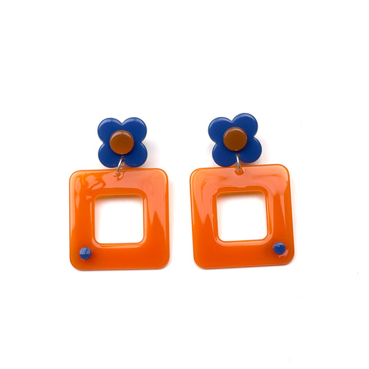 Istanbul Drop Earring - dusky orange blue