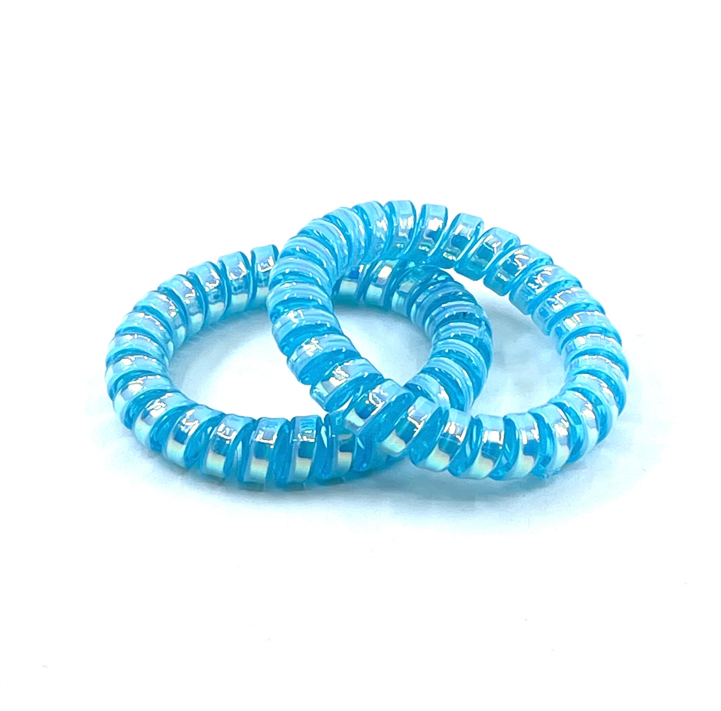Large Spiral Hair Ties - Turquoise