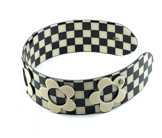 Boston headband - Black/cream check