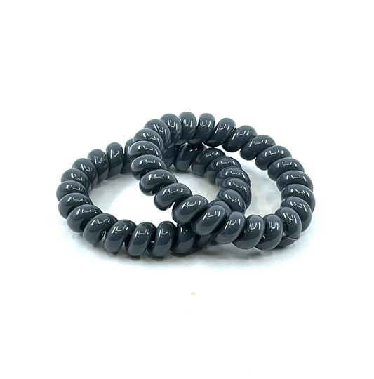 Large Spiral Hair Ties - Dark Grey