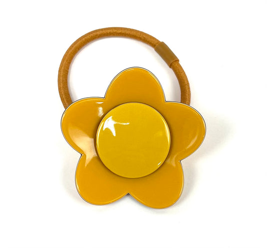 Bibi flower ponytail - Tangerine mustard