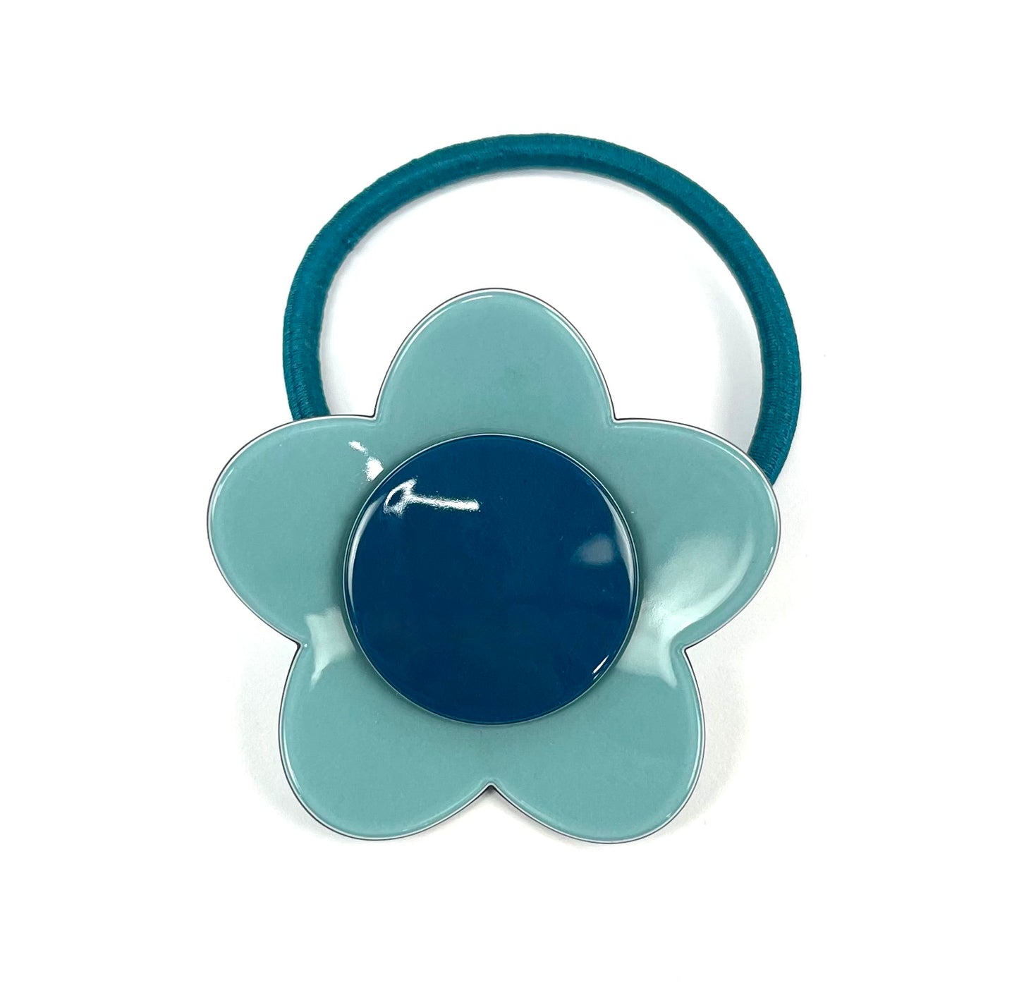 Bibi flower ponytail - Pale turquoise