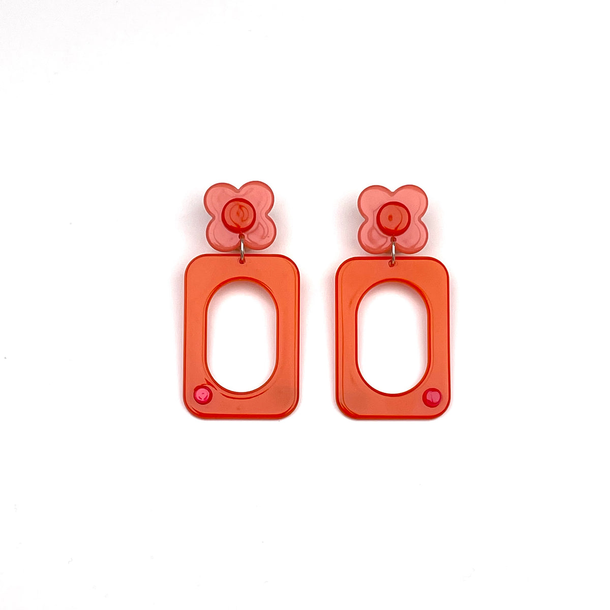 Lisbon drop earrings - Orange Peachy pink