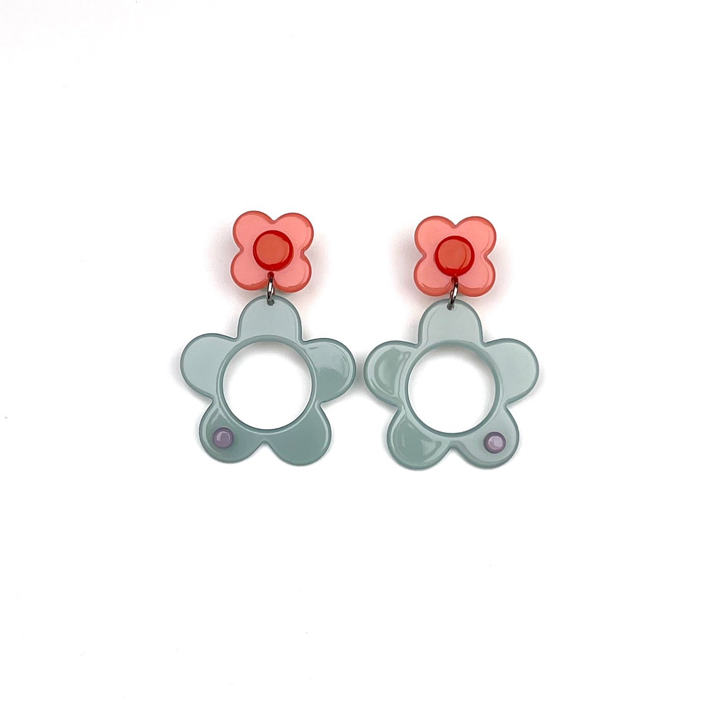 Boston drop earrings - Duckegg Peachy