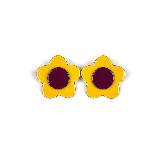 Bibi Earrings- Tangerine Yellow