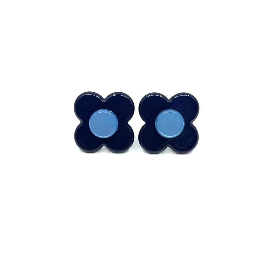 Hanover Earrings - Navy blue/pale blue