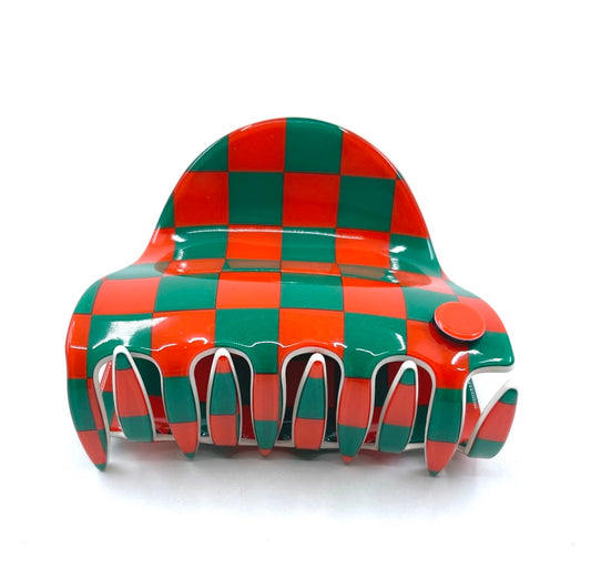 Moscow claw - Bright orange green check