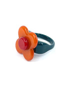 Hanover Ring - orange teal