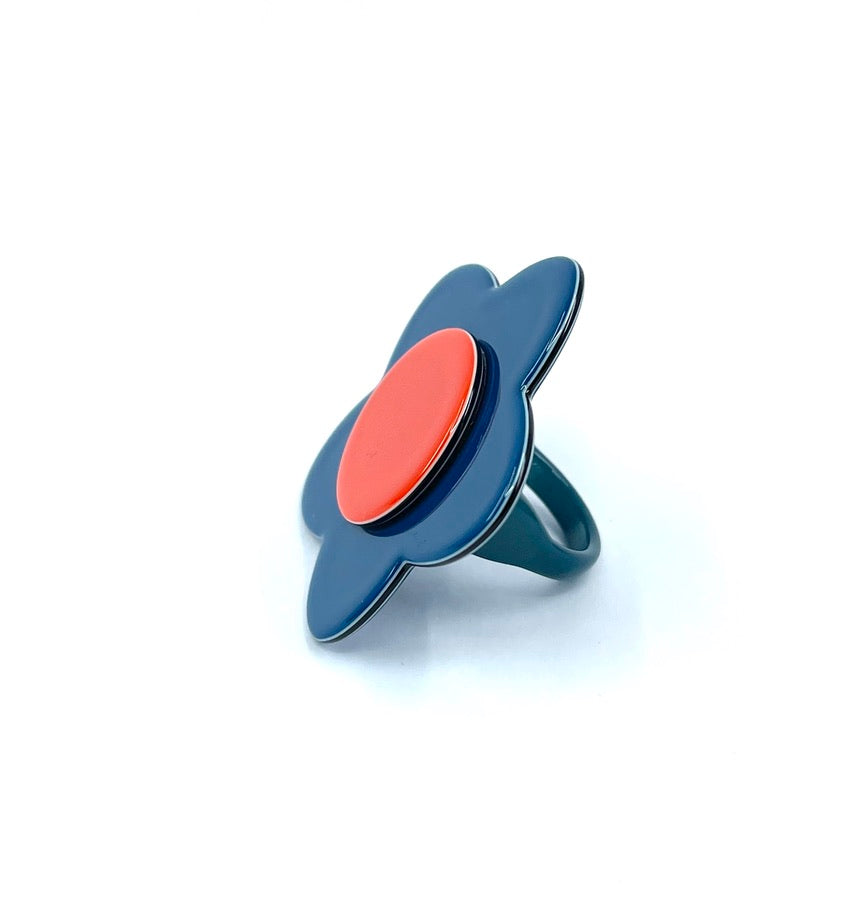 Bibi Ring - Bright blue orange