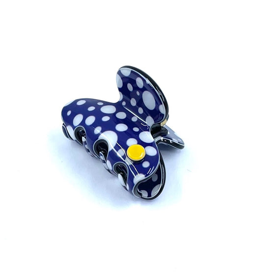 Barcelona mini claw - Dark blue white spot