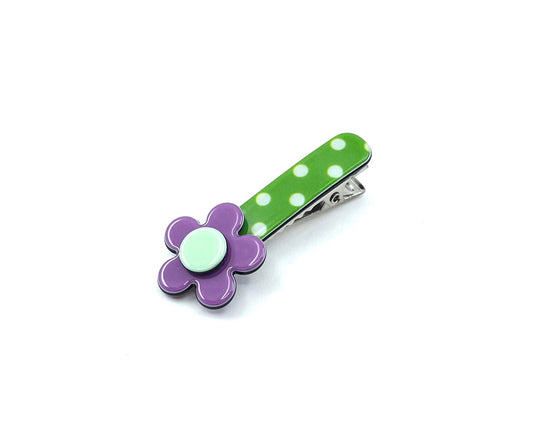 Little Inky flower - pale green polka