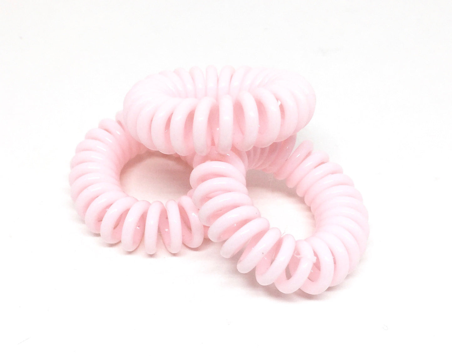 Spiral Hair Ties - Pale baby pink