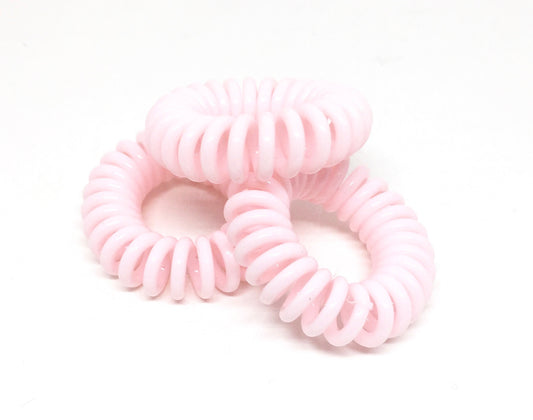 Spiral Hair Ties - Pale baby pink