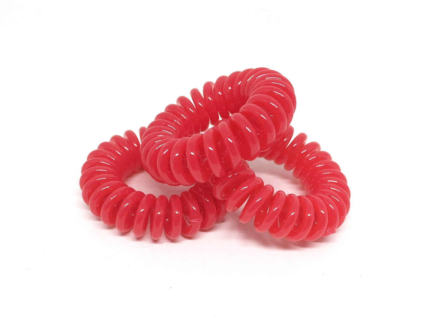 Spiral Hair Ties - Red