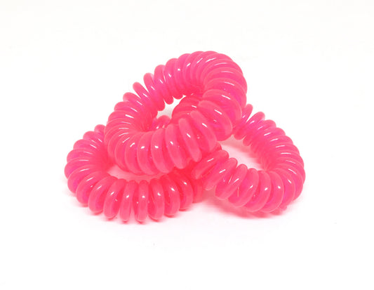 Spiral Hair Ties - Pink bright