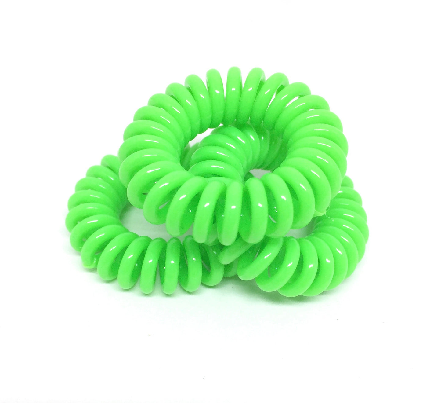 Spiral Hair Ties - Green - Bright