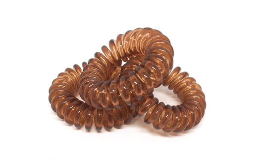 Spiral Hair Ties - No.6 Brown translucent
